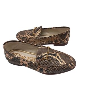 Sam Edelman Women’s Lior Leather Loafers Snakeskin Print Horsebit Detail Size 7M